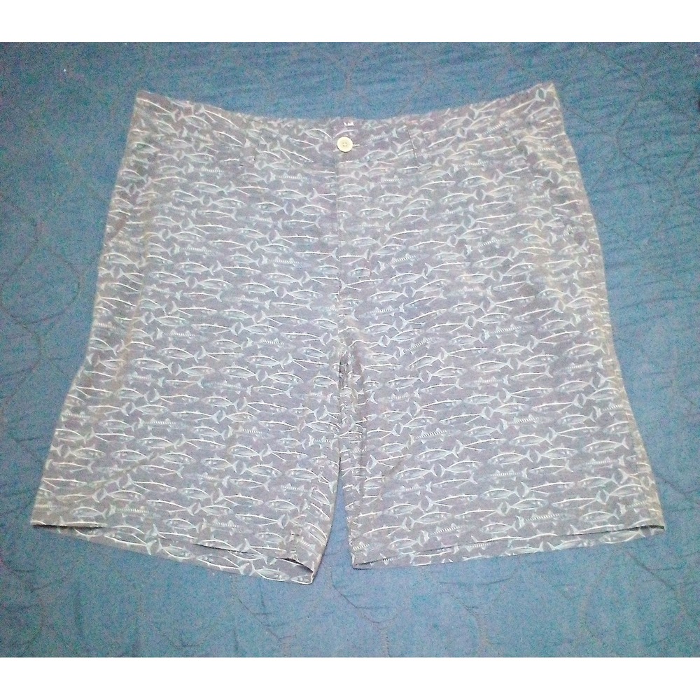 Southern Tide Board Shorts Mens 38 Blue Fish All Over Print Stretch